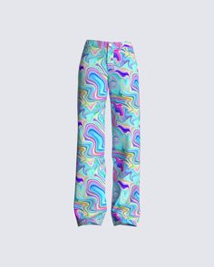 Stand out in the best way possible 🤩 These colorful swirl print pants will leave them all in a trance 💜💙 Kidcore Pants, Soft Kidcore, The Sistine Chapel, Funky Pants, Future Of Fashion, Print Pant, Welcome To The Future, Sistine Chapel