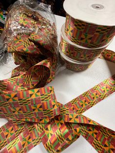 3 yards of african Ankara kente ribbon. Made with polyester material Two sided african print ribbon Please contact me for any questions about this ribbon NOTE; This ribbon is not wired. African Fabric Accessories, African Ankara, Fabric Accessories, African Wax Print, Printed Ribbon, African Print Fabric, Ankara Fabric, Fabric Strips, Wax Print