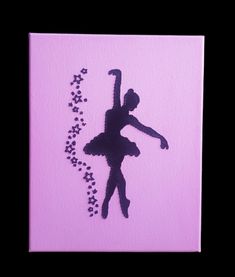 Sewing Painting Ideas On Canvas Princess, Ballerina Canvas Painting, Purple Sorority Canvas, Dancer Canvas Painting, Ballet Canvas Painting