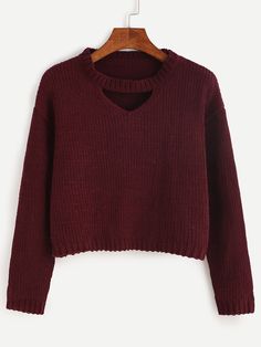 Cut Out Sweater, Burgundy Crop Top, Red Pullover Sweater, Cutout Sweater, Cropped Pullover, Hem Sweater, Long Sleeve Pullover Sweater, Crop Sweater, Red Sweater