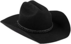 Black Western Hat For Riding, Black Western Riding Hat, Western Black Felt Hat For Ranch, Fitted Black Hat Bands For Western-themed Events, Black Western Top Hat For Rodeo, Western Hat Bands For Country Concerts, Western Black Hat Band For Western-themed Events, Black Western Style Top Hat For Ranch, Black Western Top Hat For Ranch