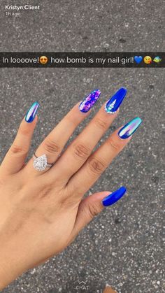 Great Nails, Birthday Nails, Fancy Nails, Dope Nails, Nail Polishes, Gorgeous Nails, Cute Acrylic Nails, Love Nails, Acrylic Nail Designs