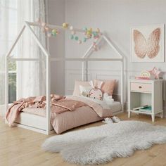 Idea Bilik Tidur, Twin Floor Bed, Twin House Bed, Montessori House Bed, Reka Bentuk Bilik Tidur, Montessori House, House Beds For Kids, Kids Tent, Kids Twin Bed