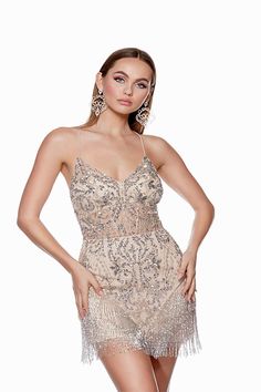 Introducing the Alyce 4672 hand-beaded dress from the enchanting Fall 2023 evening collection. 💫✨ Elevate your style to ethereal heights with this captivating masterpiece that will leave everyone breathless. ✨💃🌙 Crafted with meticulous attention to detail, this dress features intricate hand-beading that adds a touch of glamour and sophistication. 💎✨🌟 Designed to make you feel like a true goddess, its flowing silhouette gracefully drapes over your curves, creating a mesmerizing allure. 🌹🌙✨ Embellished Cocktail Dress, Beaded Party Dress, Plastic Dress, Fringe Mini Dress, Alyce Paris, Dress Drape, Short Homecoming Dress, Beaded Bodice, Short Cocktail Dress