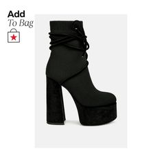 in stock Trendy High-cut Winter Platform Boots, Black High Heel Lace-up Boots For Winter, High Cut Platform Boots For Fall Night Out, High Cut Platform Boots For Night Out In Fall, Trendy High Cut Boots For Night Out, Trendy High Cut Heeled Boots For Winter, Trendy High Cut Boots For Fall, Trendy Winter Platform Booties, Ankle-high Lace-up Boots For Winter Nights