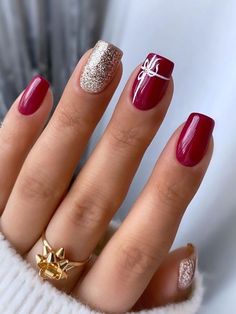 Unghie Sfumate, Red Christmas Nails, Christmas Nails Easy, Makijaż Smokey Eye, Dipped Nails, Christmas Nail