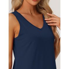 This soft fabric and breathable lounge dress for women is constructed of 65% Cotton and 35% Polyester fabric, comfy, moisture-wicking, breathable, and skin friendly. Featuring a v-neck, two side pockets, and a sleeveless design, makes you feel cozy all night, and enjoy a comfortable sleep and sweet dream. Great for loungewear, nightwear, sleepwear, home bedroom, and daily wear. No matter the cozy bedtime, casual home relaxation, laze afternoon, or comfy bath, the soft and lightweight nightdress Sleeveless Nightgown For Relaxation, Blue V-neck Nightgown For The Beach, Summer V-neck Sleepwear For Relaxation, Comfortable Sleeveless Sleepwear For Vacation, Solid Color Summer Nightgown For Relaxation, Summer V-neck Stretch Nightgown, Solid V-neck Sleepwear For Summer, Solid Sleeveless Nightgown For Bedtime, Blue Summer Sleepwear For Relaxation