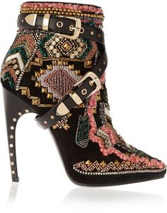 Emilio Pucci Embellished suede ankle boots Short Heel Boots, Beautiful Boots, Fabulous Shoes, Moda Vintage, Crazy Shoes, Shoe Obsession, Emilio Pucci, Suede Ankle Boots, Suede Booties