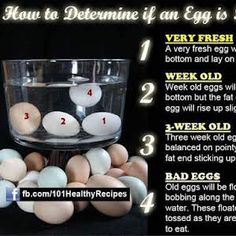 eggs in a glass bowl with instructions for how to defrime an egg is boiled