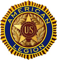 an american legion emblem on a white background