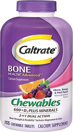 Amazon.com: Caltrate 600+D3 Plus Minerals (Cherry, Orange, and Fruit Punch, 155 Count) Calcium & Vitamin D3 Chewable Supplement, 600mg : Health & Household Calcium And Vitamin D, Carb Blocker, Vitamin D Supplement, Calcium Supplements, Calcium Vitamins, Nut Butters, Optimum Nutrition, Healthy Bones, Now Foods