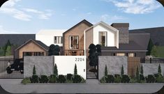 this is an artist's rendering of a modern home in the suburbs of los angeles