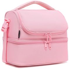 a pink lunch bag on a white background