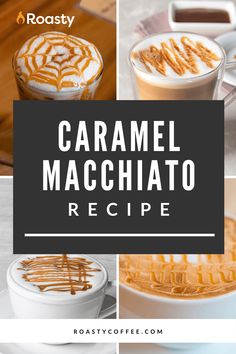 caramel macchiato recipe with text overlay