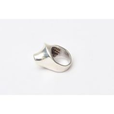 This is part of Chairish’s Costume Jewelry assortment.  This wonderful hallmarked sterling silver ring is both sculptural and modernist. It is marked 925 sterling and TH-47. It has a great design to it and has dimension. The ring size is 5.25. It has height of 1.5" H. The width is 1". The open horseshoe shape on top looks best when facing to the right. It has a wide band in the back. Well made.  Sorry the photos do not do justice to the beauty of this unusual ring. It is from the 60's. It is ver Contemporary Open Ring With Polished Finish, Modern Silver Dome Ring With Open Band, Modern Wide Band Sterling Silver Signet Ring, Silver Dome Ring With Open Band Modern Style, Modern Sterling Silver Dome Ring With Open Band, Modern Silver Concave Wide Band Ring, Modernist Open Ring With Polished Finish, Modern Silver Wide Band Ring With Concave Shape, Contemporary Silver Open Ring