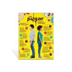 18” x 24” Laminated What happens to your body when you eat or drink too much sugar? Discover the effects of sugar consumption from head to toe with the How Sugar Affects Your Body Poster. This colorful poster highlights sugar’s role in various organs and body systems including your brain, teeth, heart, liver, pancreas, kidneys, skin, joints, and more.Child's poster version also available: How Sugar Affects A Child's Body Poster (#410344) Counseling Questions, Sugar Facts, Nutrition Counseling, Effects Of Sugar, Hearts And Bones, Kidney Detox, Diy Dry Shampoo, Nutrition Quotes