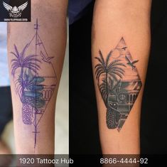 before and after photos of tattoos done by tattoo hut