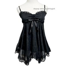 The Craft Clothes, Dark Coquette Dress, Dark Dollette, Black Lace Outfit, Summer Goth Outfits, Gothic Coquette, Goth Tops, Goth Coquette, Dark Clothing