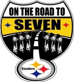 the logo for the pittsburgh football team on the road to seven, which is featured in this