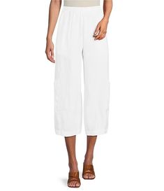 Bryn Walker Casbah Wide Leg Pull-On Elastic Coordinating Pants | Dillard's Solid Color Cropped Leg Pull-on Pants, Pull-on Linen Pants For Vacation, Linen Pull-on Pants For Vacation, Vacation Linen Pants With Pull-on Style, Linen Wide Leg Bottoms With Pull-on Style, Wide Leg Linen Bottoms With Pull-on Style, Pull-on Linen Wide-leg Pants, Loosely Fitted Cropped Leg Pants, Versatile Linen Cropped Leg Bottoms