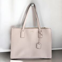 Kate Spade Cameron Street Jensen Handbag Toasted Wheat Large Tote Laptop Bag Fits Tablets And Small Laptops Brand: Kate Spade Color: Pink (Called Wheat But Is A Nice Light Pink) Gender: Women Pattern: Solid Feature: Large Type: Tote Laptop Bag Material: Leather Approx. Measurements: Lay Flat On Table Width 14 In Height 11 In Depth 5 In Handle Drop 9 In Msrp: $378 Pre-Owned, Good Condition. - Zoom In On Pics. Thank You For Taking Some Time To Check Out Our Listing! If You Are Liking What You See Kate Spade Double Handle Bag With Zipper, Pink Rectangular Kate Spade Bag, Kate Spade Pink Double Handle Shoulder Bag, Kate Spade Pink Bag For On-the-go, Kate Spade Pink Bag With Zipper Closure, Laptop Brands, Kate Spade Cameron Street, Mini Laptop, Small Laptop