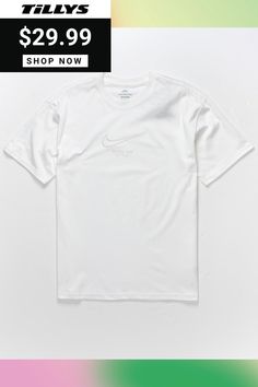 Nike Sb Luxury Embroidered Tee. Embroidery Across Chest. Ribbed Crew Neckline. Loose Fit. Flag Logo At Lower Left Seam. Short Sleeves. 100% Cotton. Machine Wash. Imported. White Relaxed Fit Top With Embroidered Logo, White Embroidered T-shirt For Streetwear, White Embroidered Crew Neck Shirt, White Short Sleeve Tops With Tonal Embroidery, White Cotton Tops With Tonal Embroidery, Cotton Tonal Embroidery Short Sleeve Tops, Cotton Tops With Tonal Embroidery And Short Sleeves, Streetwear Floral Embroidered Crew Neck Top, Streetwear Floral Embroidered Tops With Crew Neck