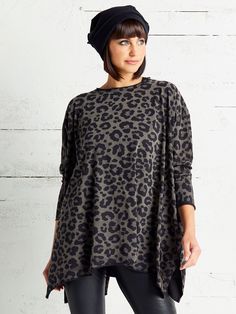 Leopard Swing T from PLANET by Lauren G Oversized Leopard Print Top, Leopard Print Cotton Tops For Fall, Fall Leopard Print Cotton Tops, Leopard Print Relaxed Fit Top For Fall, Oversized Leopard Print Tops With Long Sleeves, Leopard Print Top With Relaxed Fit For Fall, Leopard Print Tops With Relaxed Fit For Fall, Neutral Basics, Planet Clothing