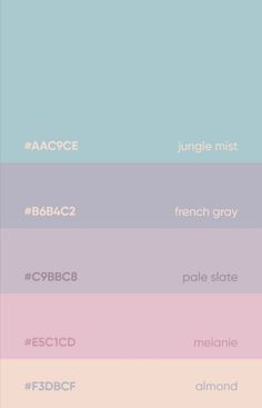 the color scheme for pastel colors with different font and numbers on each one side