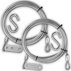 two stainless steel rope with hooks and shacks