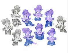 a bunch of cartoon heads with different hair styles