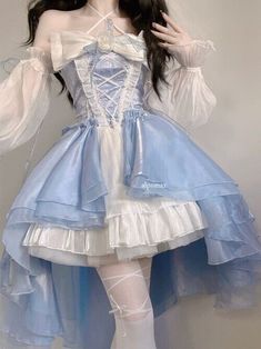 #ad Top Rated Princess Party Dress Lolita Dress Bow Flower Lace Mesh Fairy Elegant LongDress, Fashion Clothing Mermaid Bride, Girl Cosplay, Blue Dress Women, Elegant Girl, Elegant Dresses Long, Fairy Dress, Lace Fashion, Evening Party Dress, Romantic Style