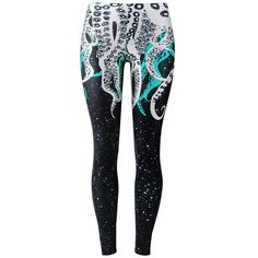 Octopus Print Leggings - Black - 3A44284614 - Original Design-Women's Clothing  #OriginalDesignWomensClothing #Original #DesignWomen's #Clothing Workout Plus Size, Cheap Stylish Clothes, 3d Octopus, Space Leggings, Slim Workout, Cheap Womens Fashion, Inexpensive Clothes, Octopus Print, Last Unicorn