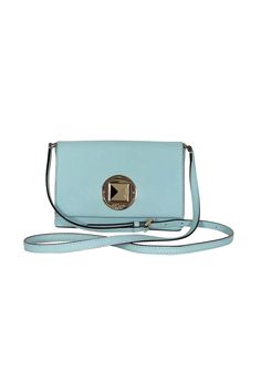 Current Boutique-Kate Spade - Light Blue Crossbody Chic Blue Bag With Cc Turnlock Closure, Blue Leather Shoulder Bag With Cc Turnlock Closure, Blue Formal Bag With Turn-lock Closure, Blue Shoulder Bag With Cc Turnlock Closure, Formal Light Blue Crossbody Shoulder Bag, Light Blue Formal Crossbody Shoulder Bag, Blue Travel Bag With Turn-lock Closure, Blue Office Bag With Turn-lock Closure, Elegant Blue Shoulder Bag With Fold Over Clasp