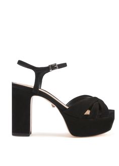 Schutz Keefa Platform Heel- Black-Hand In Pocket Disco Glamour, Rubber Patch, Black Platform Heels, Chunky High Heels, Nubuck Leather, Rubber Heels, Chunky Heel, High Heel Sandals, Platform Heels