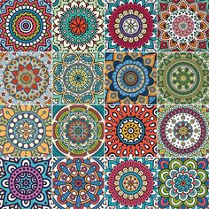 many different colored designs are shown in this image and it looks like they have been made from