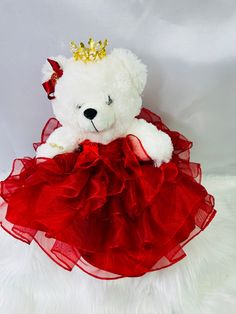 Osito Bear Quince, Quince Bear, Organza Dress, Elegant Look, Your Special, Red Apple, Quince, Quinceanera, Ruffles