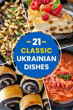 different dishes with the words 21 classic ukraine dishes