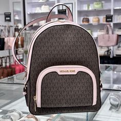 #ad Premium Michael Kors Jaycee Medium Zip Pocket Backpack Bag MK Logo Brown Powder Blush, fashion handbags Standard Backpack With Logo For Errands, Standard Backpack For Errands With Logo, Michael Kors Backpack For School, Pink Michael Kors Backpack For Travel, Michael Kors Pink Backpack For Everyday, Michael Kors Pink Travel Backpack, Michael Kors Standard Backpack With Logo, Casual Michael Kors Backpack For On-the-go, Michael Kors Standard Backpack For On-the-go