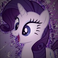 an image of a cartoon pony with purple hair and blue eyeliners on it's face