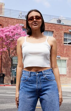 White Skylar Cropped Tank Top California Vibe, Comfy Sweatpants, Cozy Pullover, Comfy Sweatshirt, John Galt, Ribbed Texture, Basic Tops, Personal Marketing, White Shop