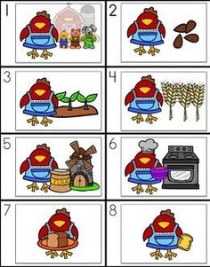 the little red hen retell worksheet for children to learn how to read