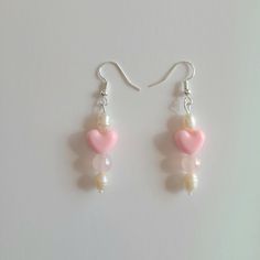 Pink Heart And Freshwater Pearl Drop Earrings. Silver Fishooks. Nickel Free Findings. Brand New Condition. Ships Next Business Day Offers Are Welcome Trendy Balletcore Soft Preppy Boho Chic Bohemian Casual Gender Neutral 90s 2000s Unisex Festival Gift Present Coquette Dollcore Classic Preppy Sapphic Jewelry, Preppy Earrings, Soft Preppy, Homemade Earrings, Preppy Boho, Drop Earrings Silver, Freshwater Pearl Drop Earrings, Heart Earring, Beaded Necklace Diy