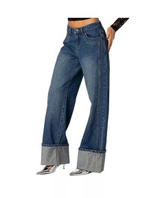 Edikted - Makeup For Black Skin, Cuffed Jeans, Outfit For Women, Low Rise Jeans, Content Ideas, Jeans Color, Denim Outfit, Walk In Closet, S Models