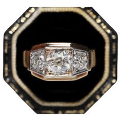 In very good condition. Total weight 6.7 grams. Totally is Main stone 0.87 ct. Totally is side diamond 0.68 ct. The diamond is has H-I color and vs-s1 clarity. Ring size is US 6.5 (We offer free resizing) Box is not included. Please contact for any questions. Cluster Ring, Natural Diamonds, 18k Gold, Jewelry Rings, Ring Size, Stone, For Sale, Gold, Color