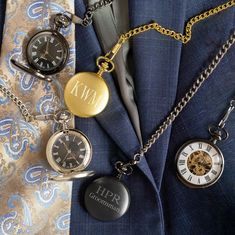 "Thanks for checking out our collection of personalized pocket watches for dads! These watches make a timeless and elegant Father's Day gift that he'll cherish for years. We offer five distinctive styles that are guaranteed to resonate with every dad's taste. What sets our personalized pocket watches apart is the opportunity to add custom engraving. We love personalizing with names, dates, initials, or custom messages! With this customization, these timepieces become more than just accessories; they become a heartfelt expression of your appreciation for your father, step dad, husband or any other special role model in your life. Our five pocket watch styles are: - Gunmetal Grey - Matte Black - Classic Silver - Classic Gold - Gunmetal Grey with Visible Gears -------------------------- PRODU Groomsmen Pocket Watch, Father Of The Groom Gift, Gifts For Groomsmen, Groomsmen Watches, Father Of The Bride Gift, Engraved Watch, Father Of The Groom, Watch Engraving, Groomsman Gift