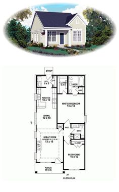 two story house plans with garage and living room