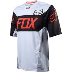 the fox jersey is white, black and red