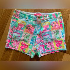 Lilly Pulitzer Pop Up State Of Mind Shorts Brand New With Tags Soft Shorts Print: Pop Up State Of Mind Size: 4 Cute Pink Shorts For Spring, Playful Pink Shorts For Summer, Playful Pink Summer Shorts, Summer Floral Print Pink Shorts, Pink Floral Print Summer Shorts, Pink Floral Print Shorts For Vacation, Cute Pink Floral Print Bottoms, Playful Pink Spring Shorts, Playful Pink Bottoms For Vacation