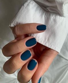 January Nails, Short Gel Nails, Spring Nail Colors, Minimal Nails, Casual Nails, Blue Nail, Short Nail Designs, Chic Nails, Nail Arts