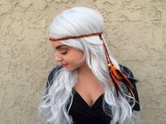 Nothing says Halloween like a beautiful hairpiece.... This stunning feather headband - of course in black and orange - will get you in the spirit and is a great alternative to wearing a costume. The headband has a long string that you can wrap around your head once or twice. or wear it as a necklace, or even around your waist.... Easily adjustable to every head size, lightweight and comfortable. Ships within 1 - 3 days after purchase. Happy Halloween! For a variety of amazing headbands, go to: h Headband Costume, Orange Party, Headband Black, Party Headband, Feather Headband, Black And Orange, Black Orange, Hair Pieces, Costume Accessories